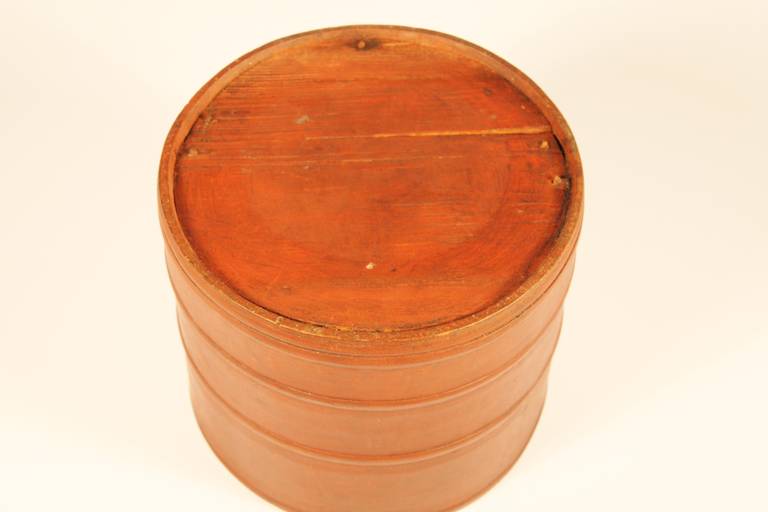 Painted Fine 19th Century Wooden Storage Container with Lid