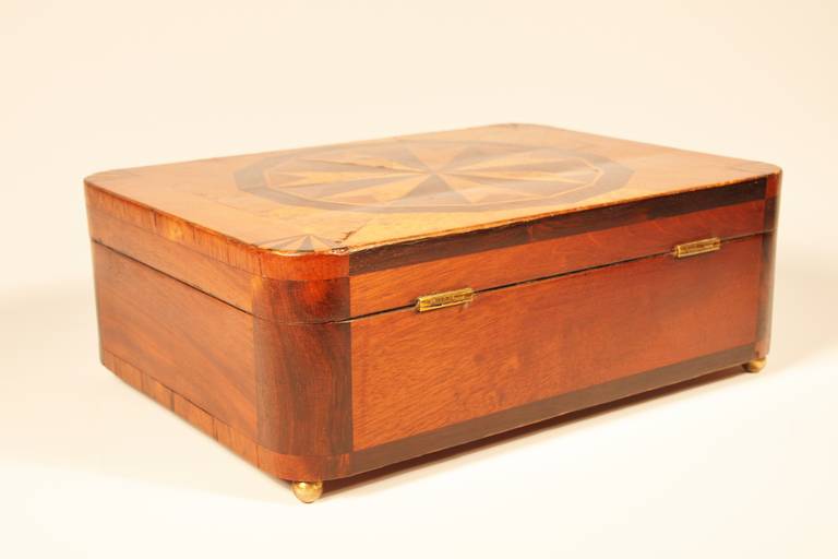 Mid-19th Century Inlaid Mahogany Box 1