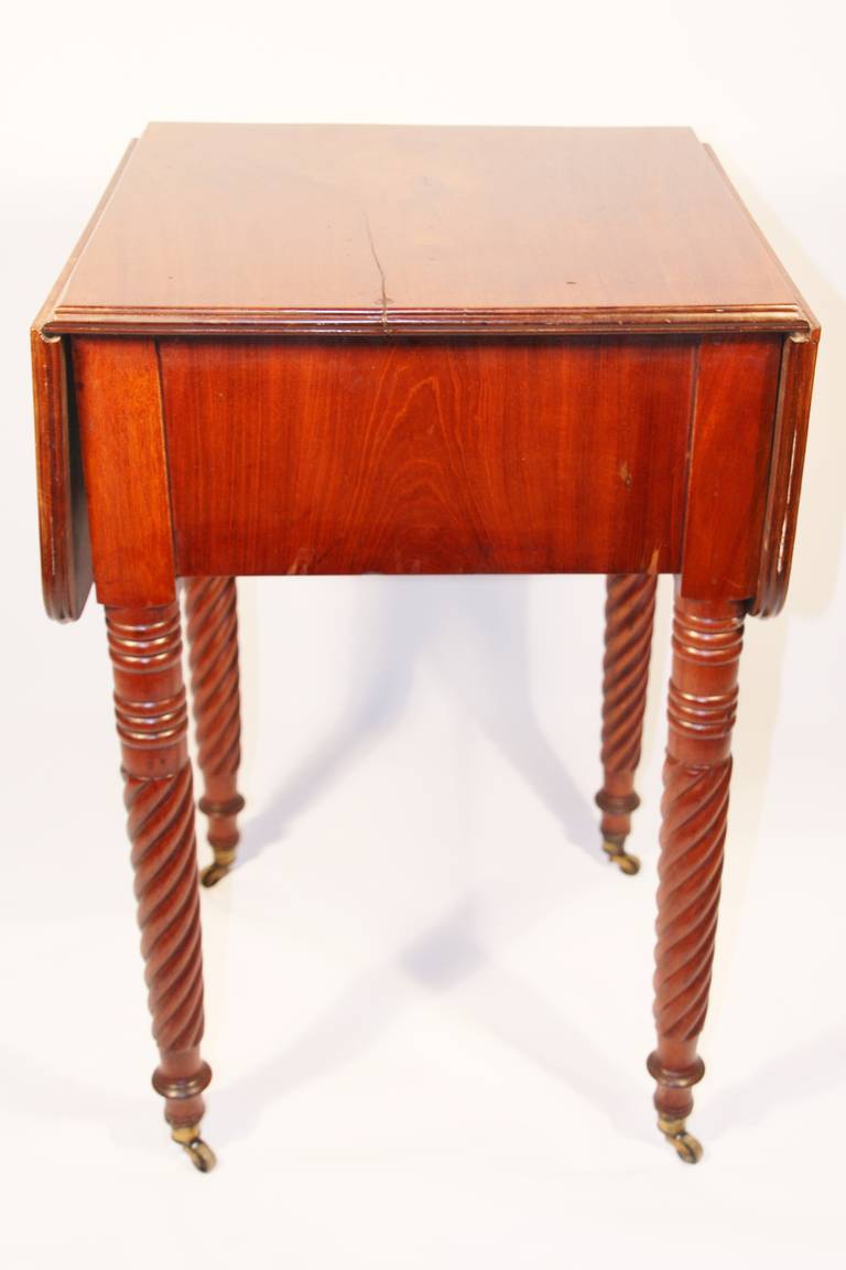 19th Century Sheraton Mahogany Work Table with Birdseye Maple Drawers 3
