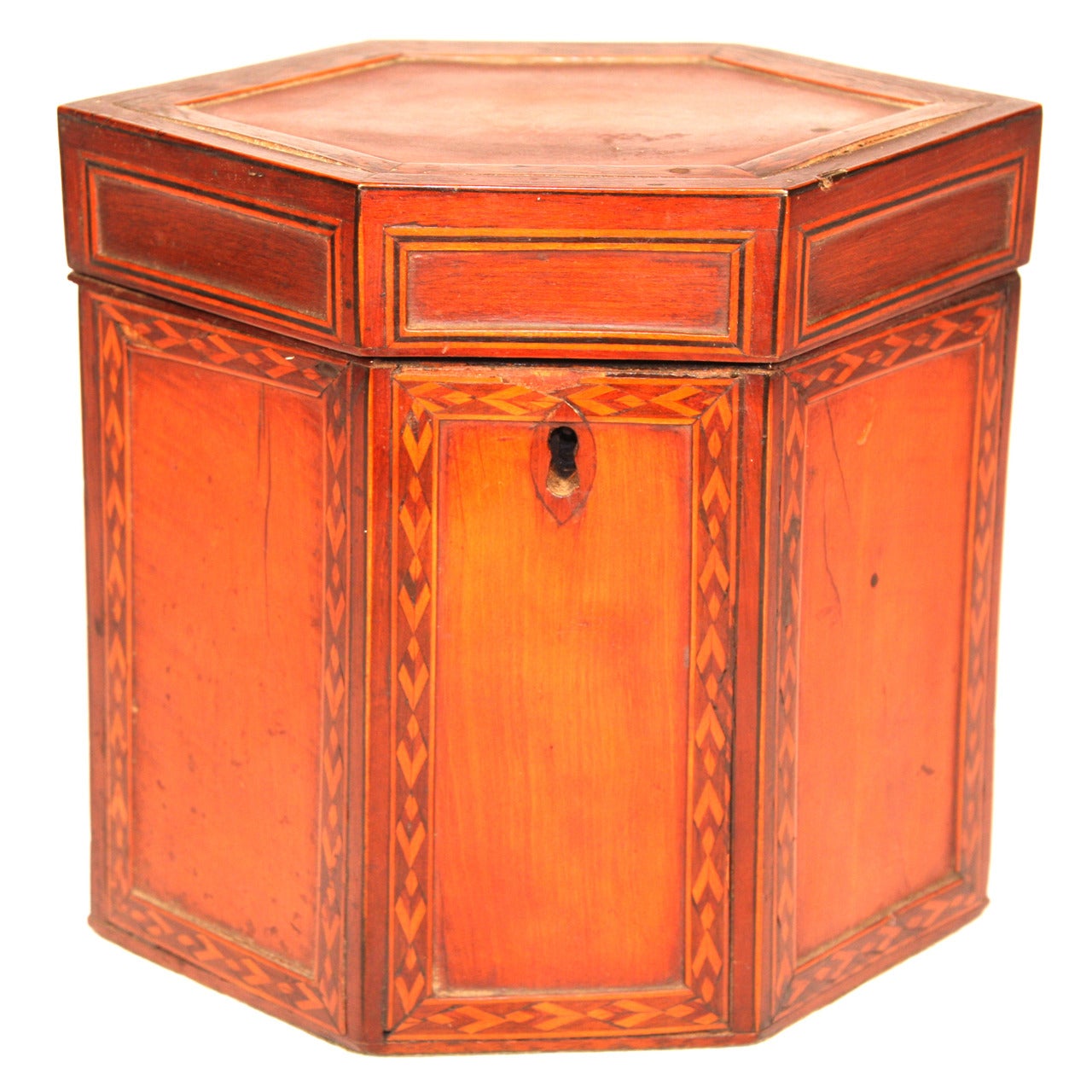 19th Century Hexagonal Tea Caddy