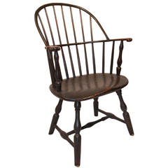 18th Century Connecticut Sack Back Knuckle Arm Windsor Chair