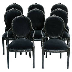Italian Carved Faux Bois Dining Chairs