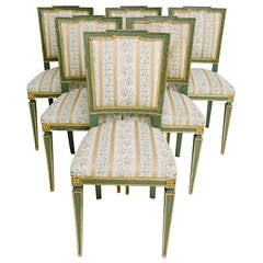 Painted Louis XVI Style Italian Dining Chairs