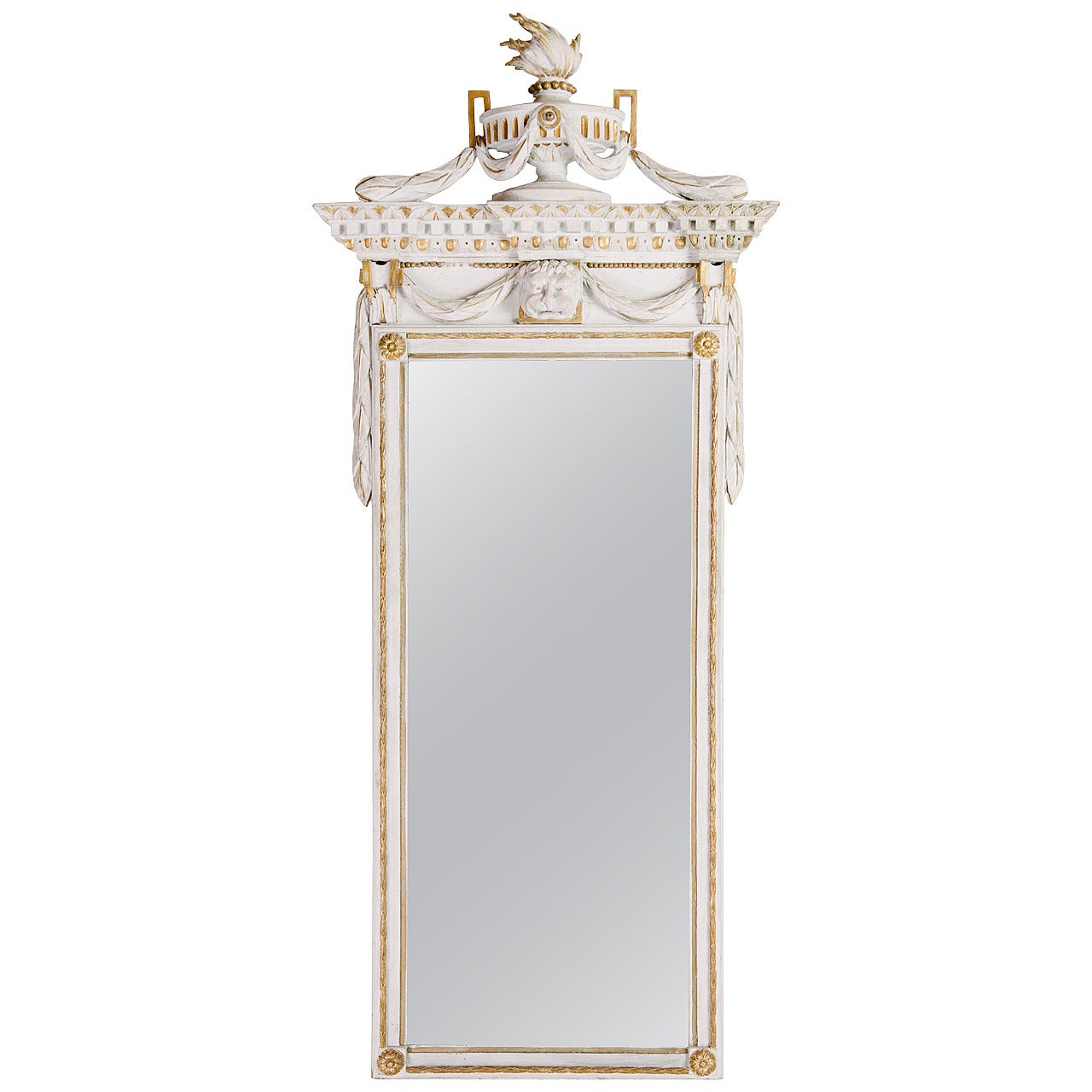 Early 19th Century Neoclassical Painted and Gilt Carved Mirror