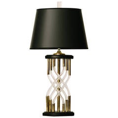 Vintage Braided Lucite and Brass Lamp 12