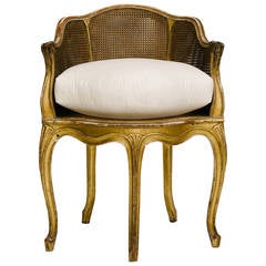 19th Century Gilded Louis XV Style Bergere 2
