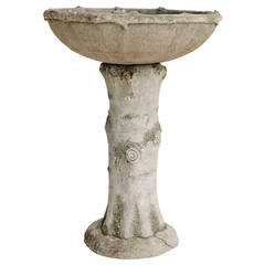 French Faux Bois Bird Bath