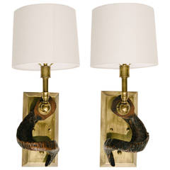 Pair of Vintage Horn Sconces
