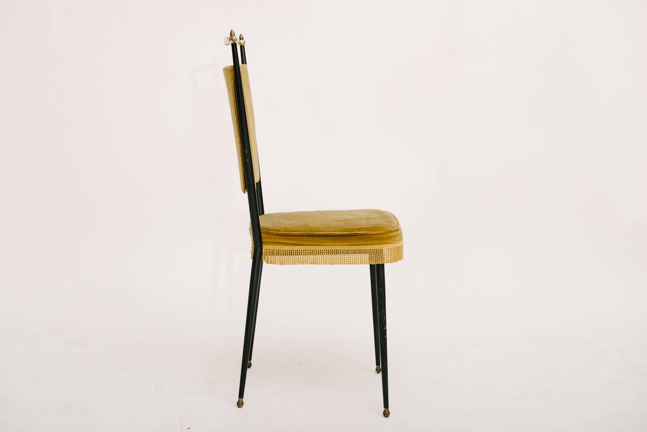 Vintage Gio Ponti Style Brass Chair In Excellent Condition In Houston, TX