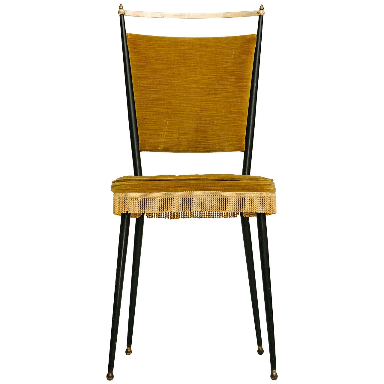 Vintage Gio Ponti Style Brass Chair
