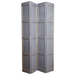 Grey Lacquered Four-Panel Screen 11