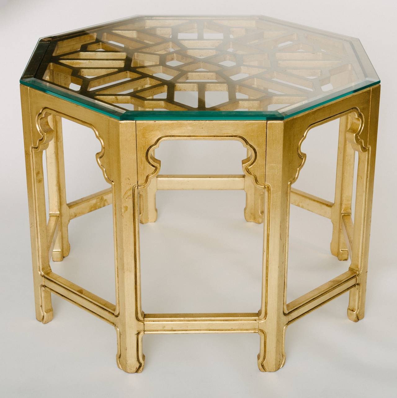 20th Century Vintage Giltwood Octagonal Center Table