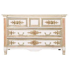 Late 18th-Early 19th Century Painted and Parcel-Gilt Louis XVI Style Commode 6