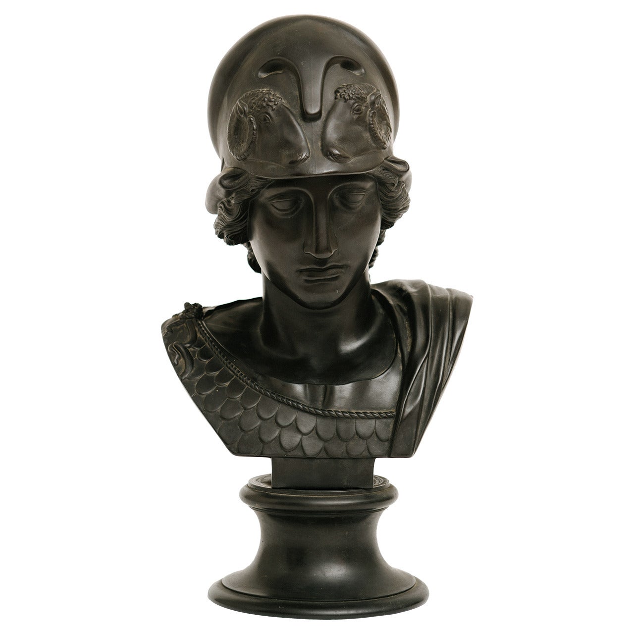 19th Century Wedgwood Black Basalt Minerva Bust