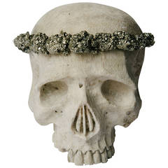 Natural Coral Carved Memento Mori Skull