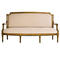 19th Century Louis XVI Style Giltwood Canapé 3