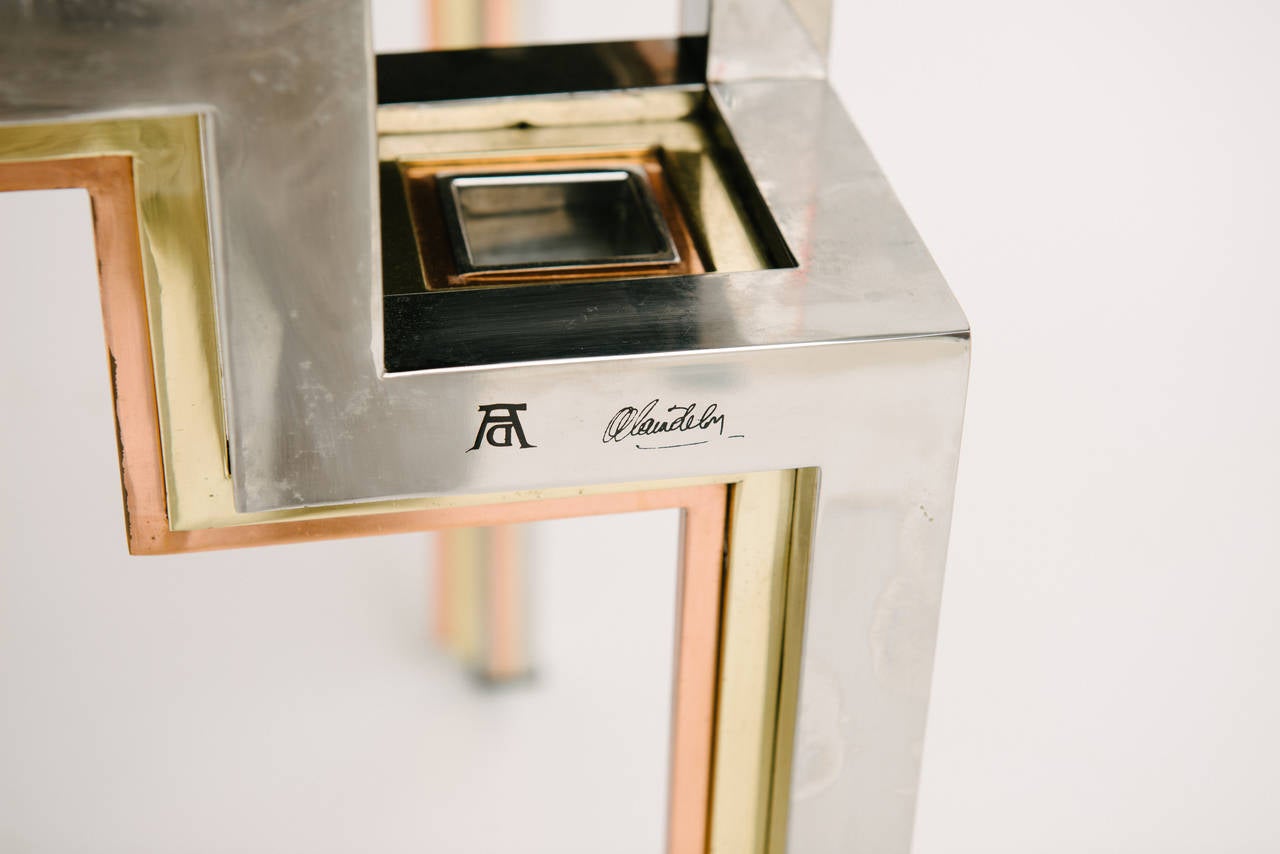 Tri-Metal Backgammon Table by Alain Delon for Maison Jansen 2