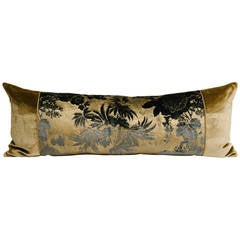 "Claudette" Painted Silk Velvet Lumbar Pillow 
