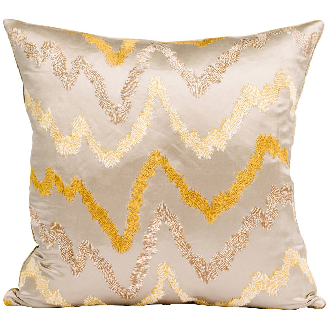 Silk Embroidered Watermark Pillow For Sale at 1stdibs