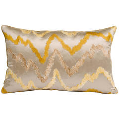 Custom Silk Embroidered Watermark Lumbar Pillow