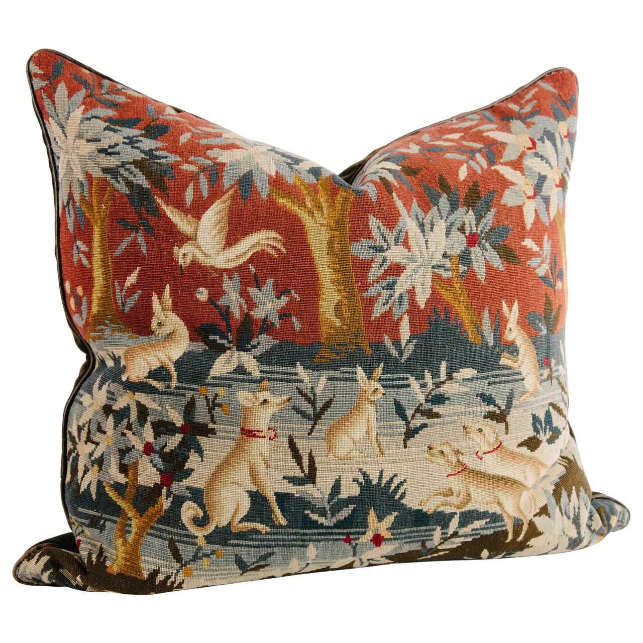 19th Century Needlepoint Tapestry Pillow 25" x 28" at 1stdibs