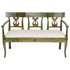 19th Century French Directoire Style Neoclassical Bench 1