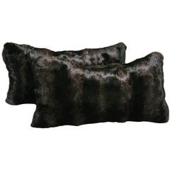 Dark Lapin Fur Lumbar Pillow