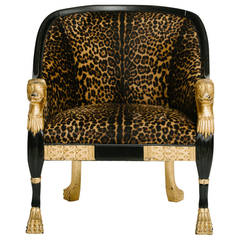 Empire Style Leopard Pony Hide Bergere