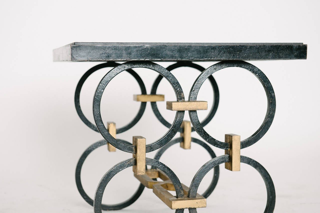 Geometric French Wrought Iron Occasional Table 1