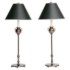 Pair of Mid-Century Brass Lamps by Frederick Cooper