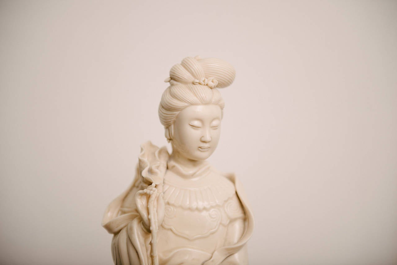 Chinese 19th Century Blanc de Chine Guanyin Statue