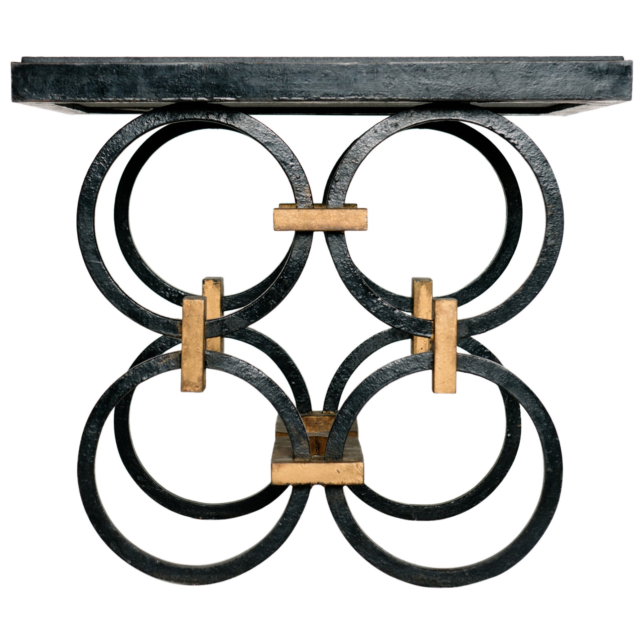Geometric French Wrought Iron Occasional Table