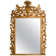 Monumental 19th Century Water and Parcel-Gilt Italian Mirror 8