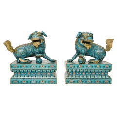19th Century Chinese Cloisonné Fu Dogs 7