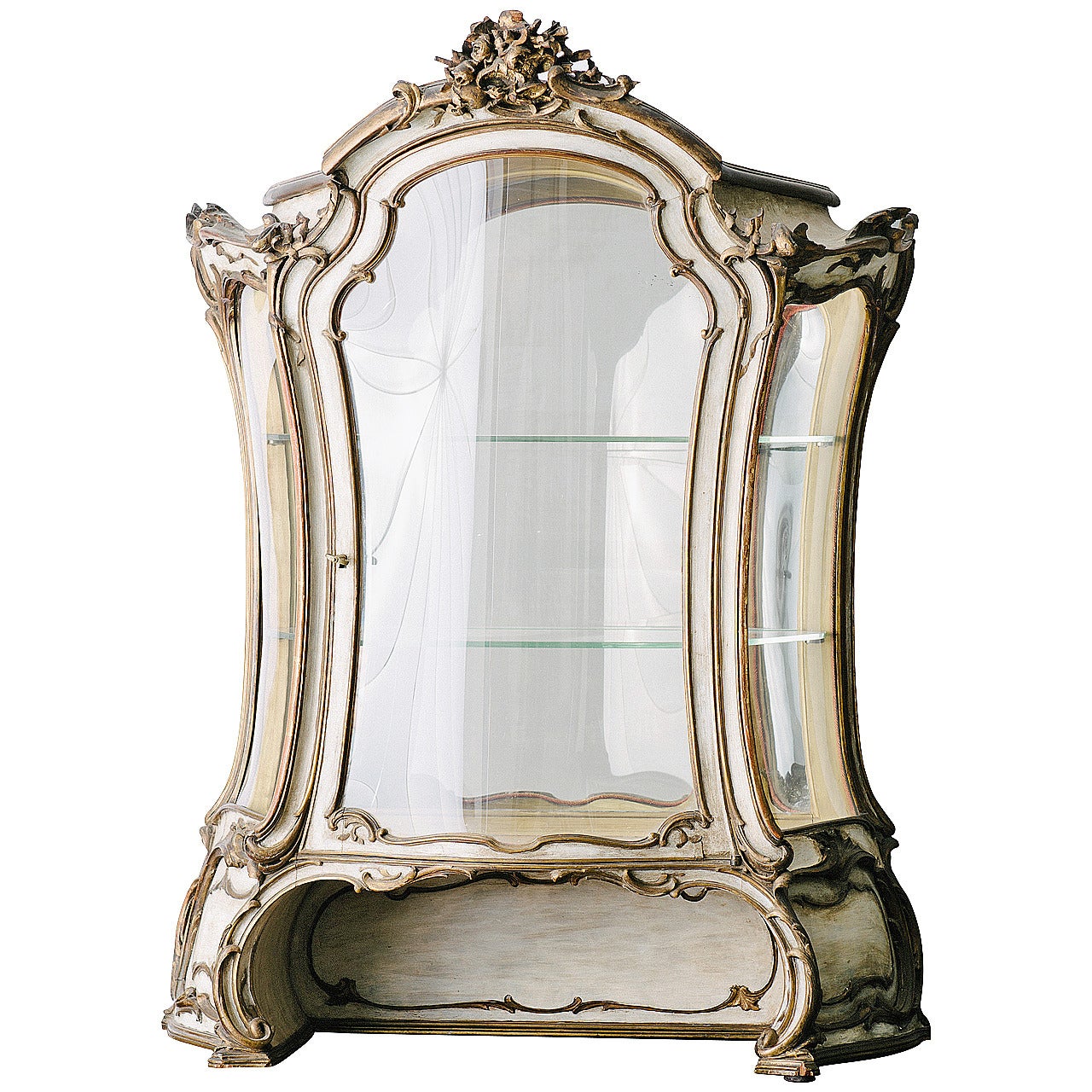 19th Century French Painted and Giltwood Vitrine