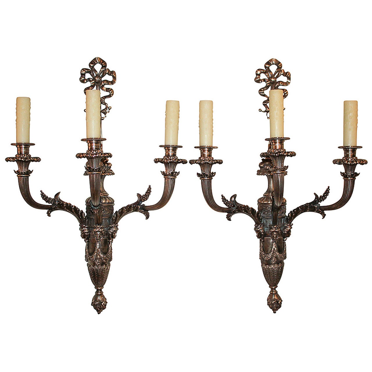 Pair of French Napoleon III Bronze Sconce For Sale