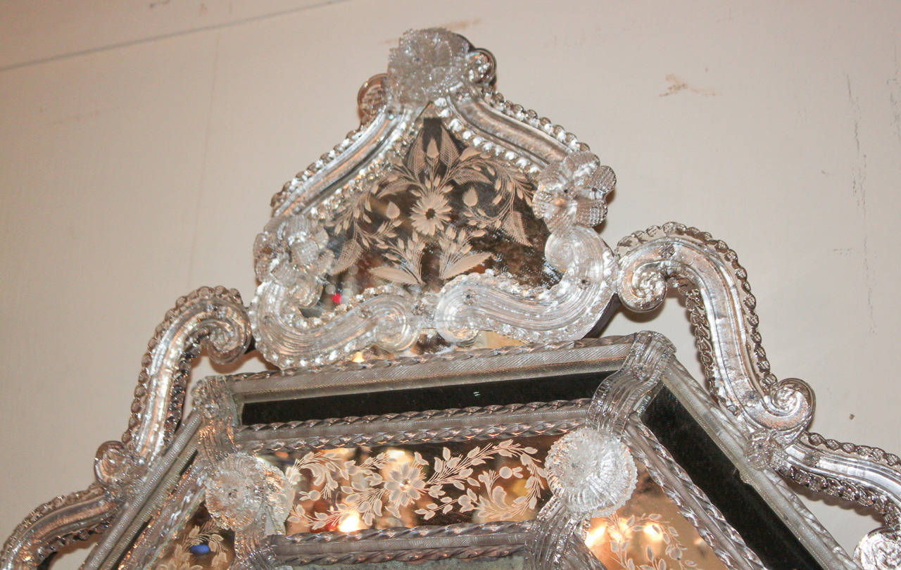 Italian Exquisite Venetian Glass Mirror
