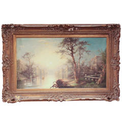 19th c. Continental Canal Scene