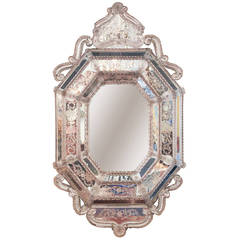 Antique Exquisite Venetian Glass Mirror