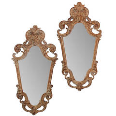 Pair of 19th Century Italian Carved Mirrors