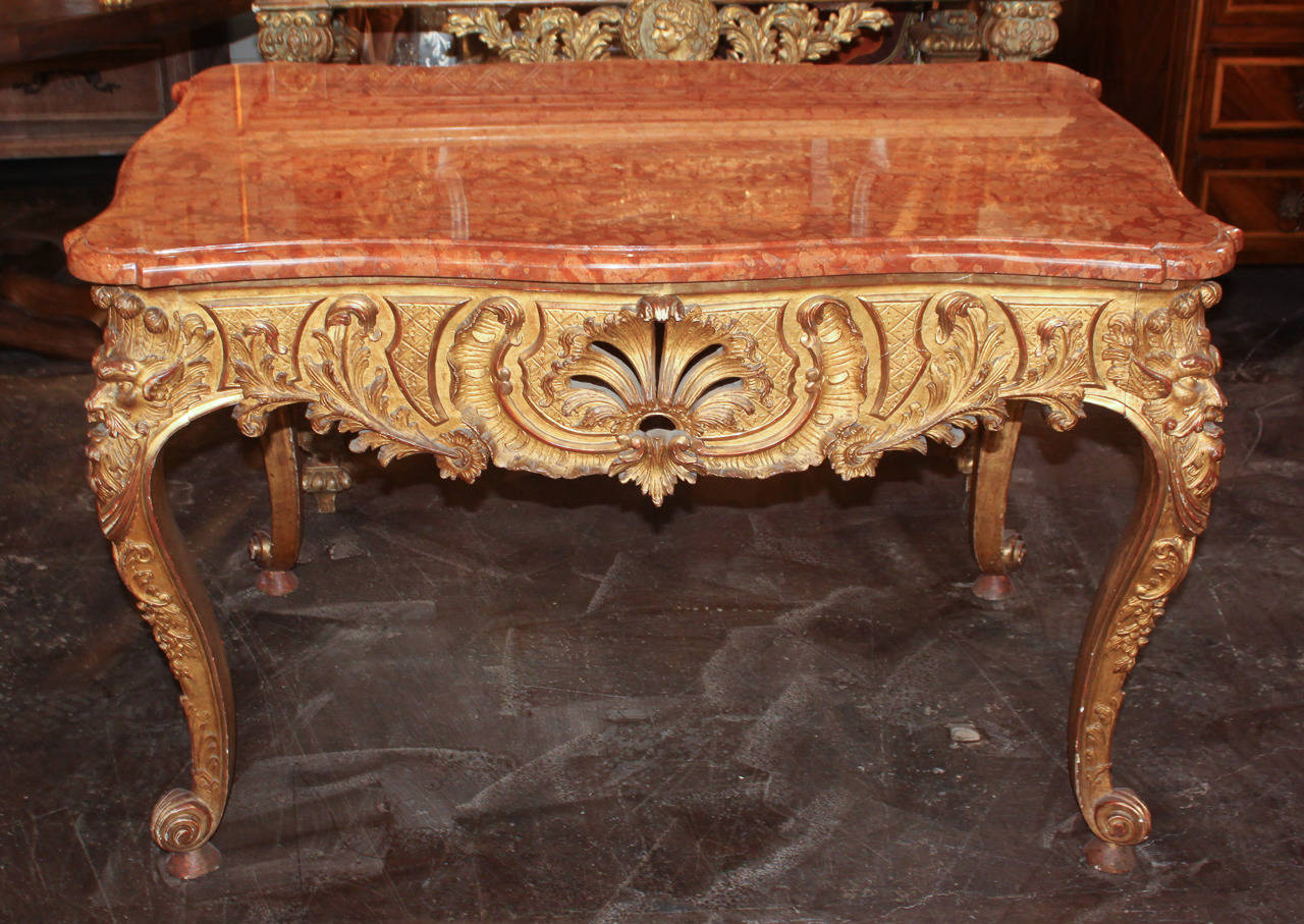 19th Century Italian Carved Giltwood Centre Table 2