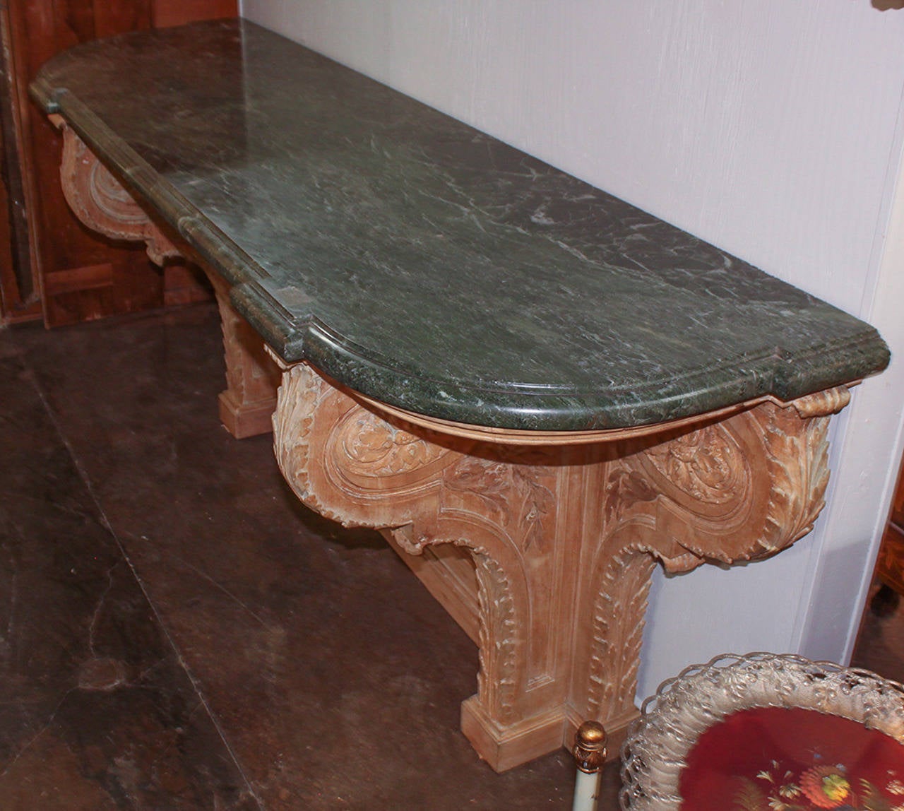 19th Century Continental Stripped Pine Console For Sale 1