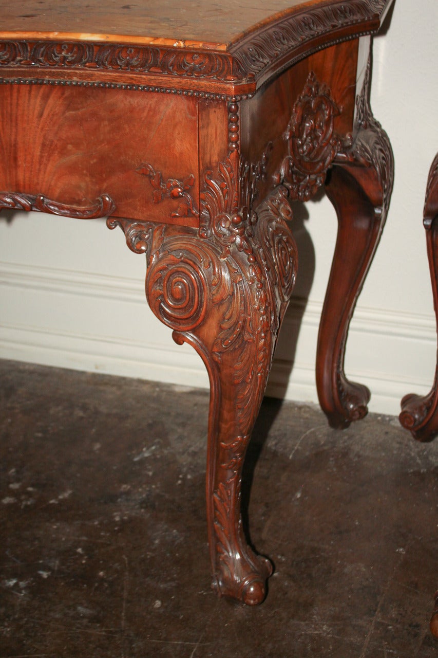 Marble Exceptional Pair of 19th Century English Console Tables