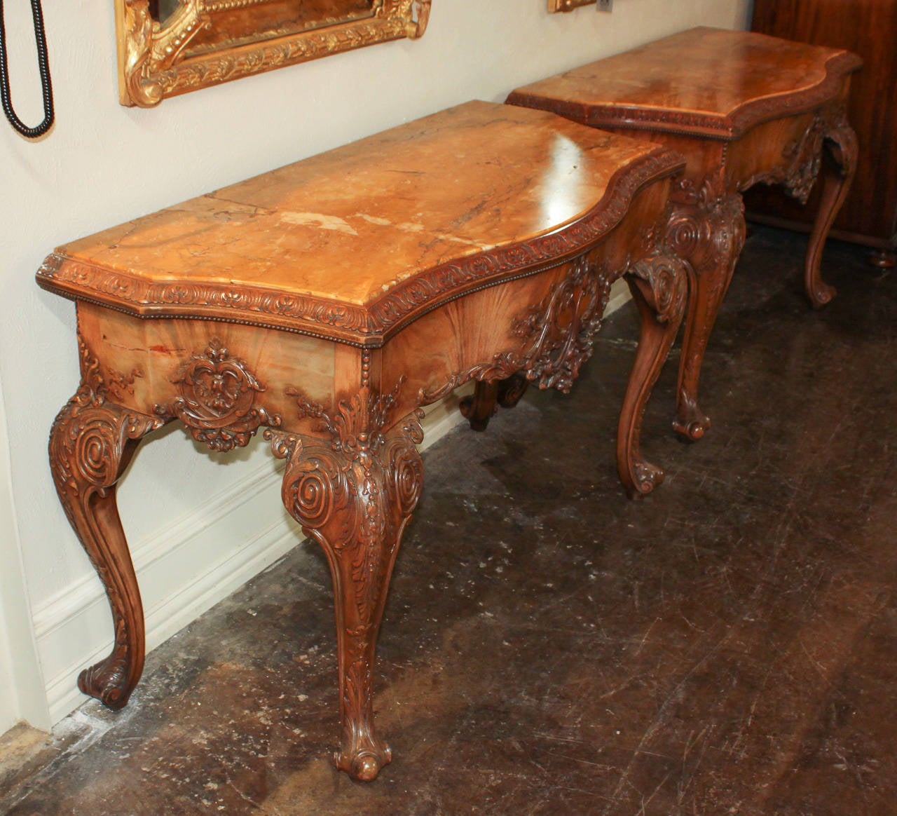 Exceptional Pair of 19th Century English Console Tables 5