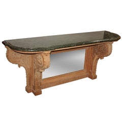 19th Century Continental Stripped Pine Console