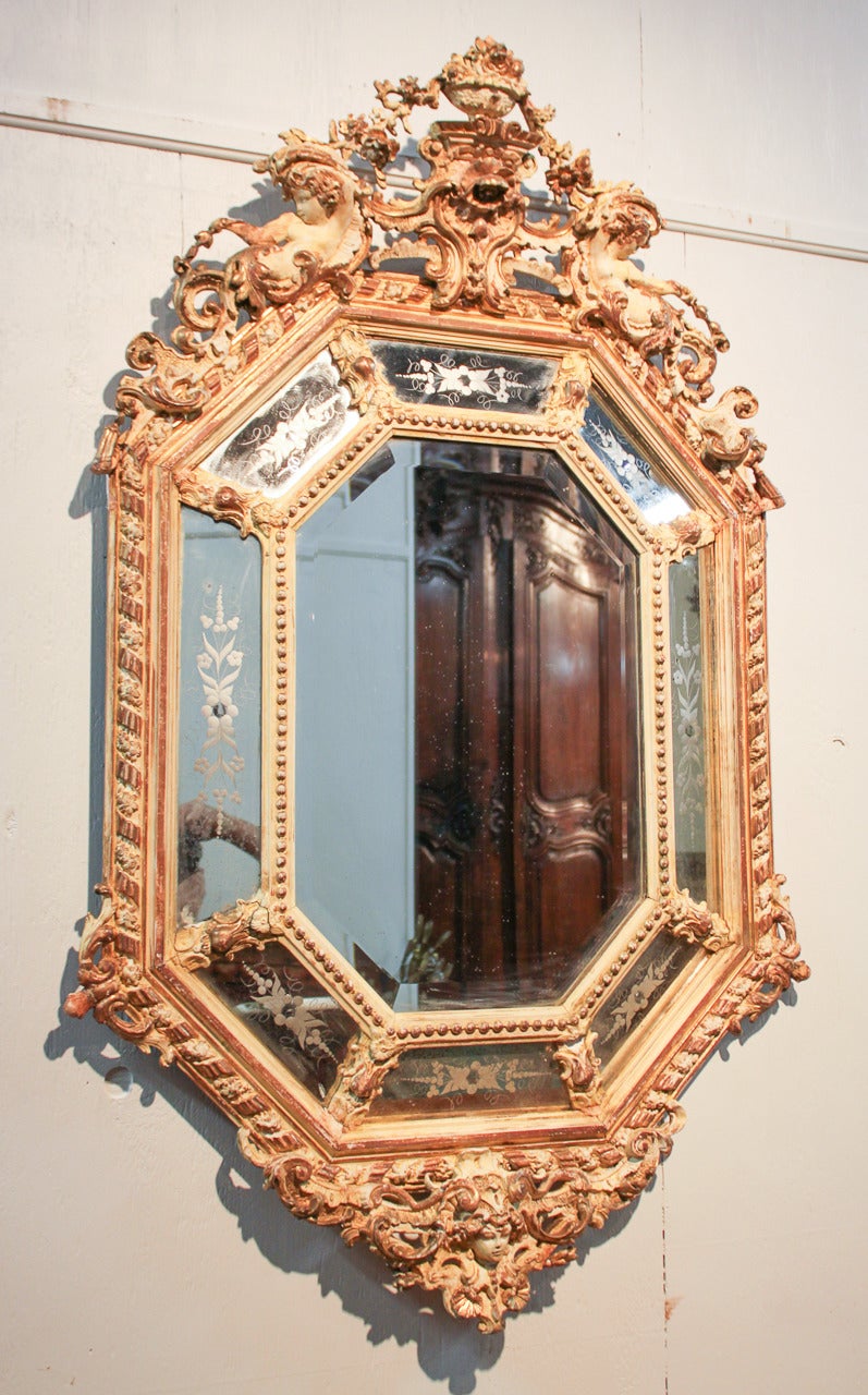 19th Century French Louis XVI Cushion Mirror For Sale 2