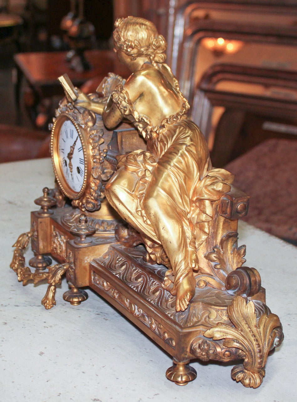Fine 19th c. French Bronze Mantel Clock at 1stdibs