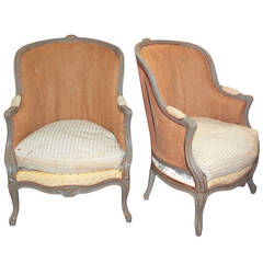 19th c. Pair of French Bergeres