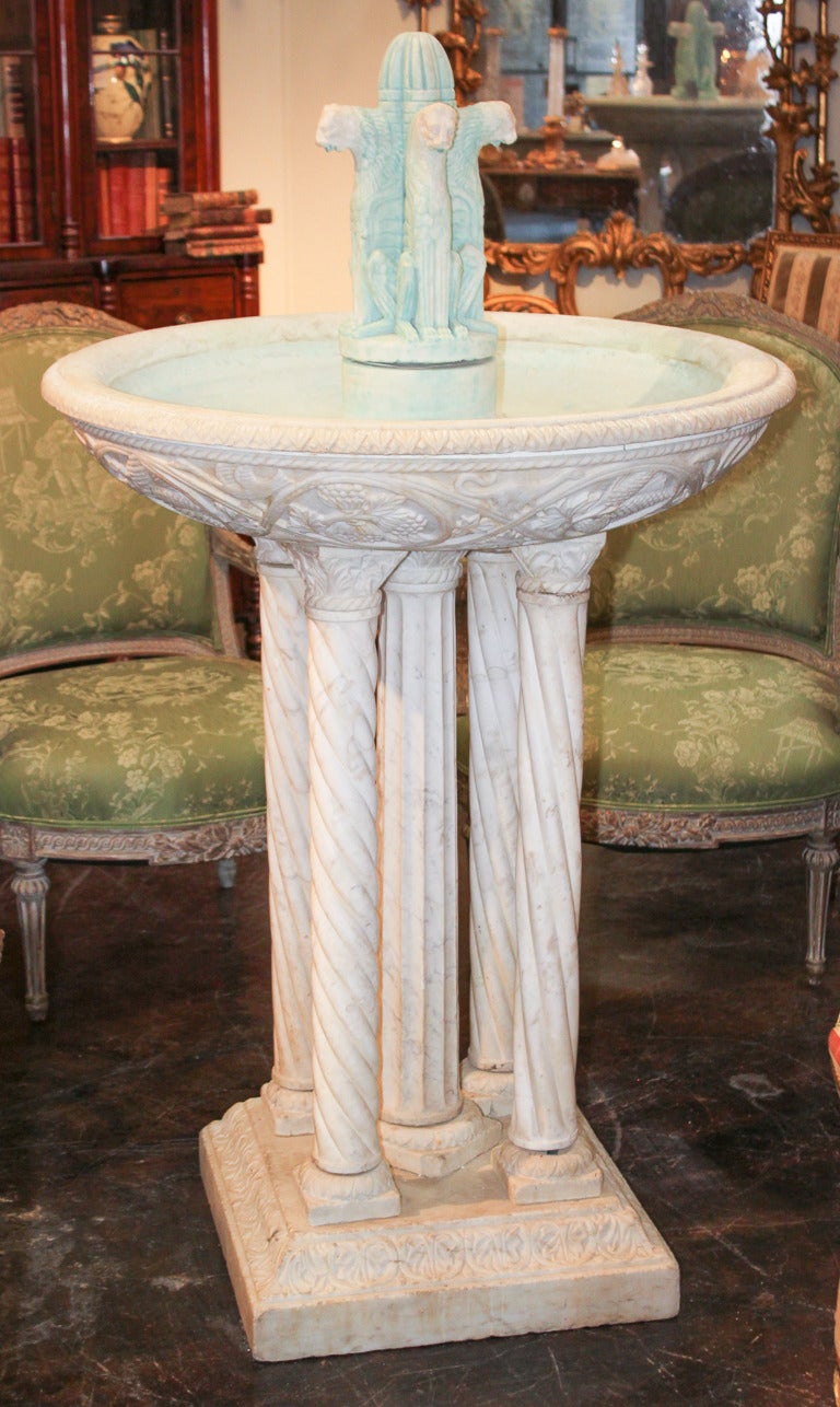 Statuary Marble 19th Century Italian Carved Marble Fountain