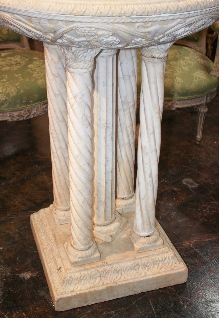 19th Century Italian Carved Marble Fountain In Good Condition In Dallas, TX